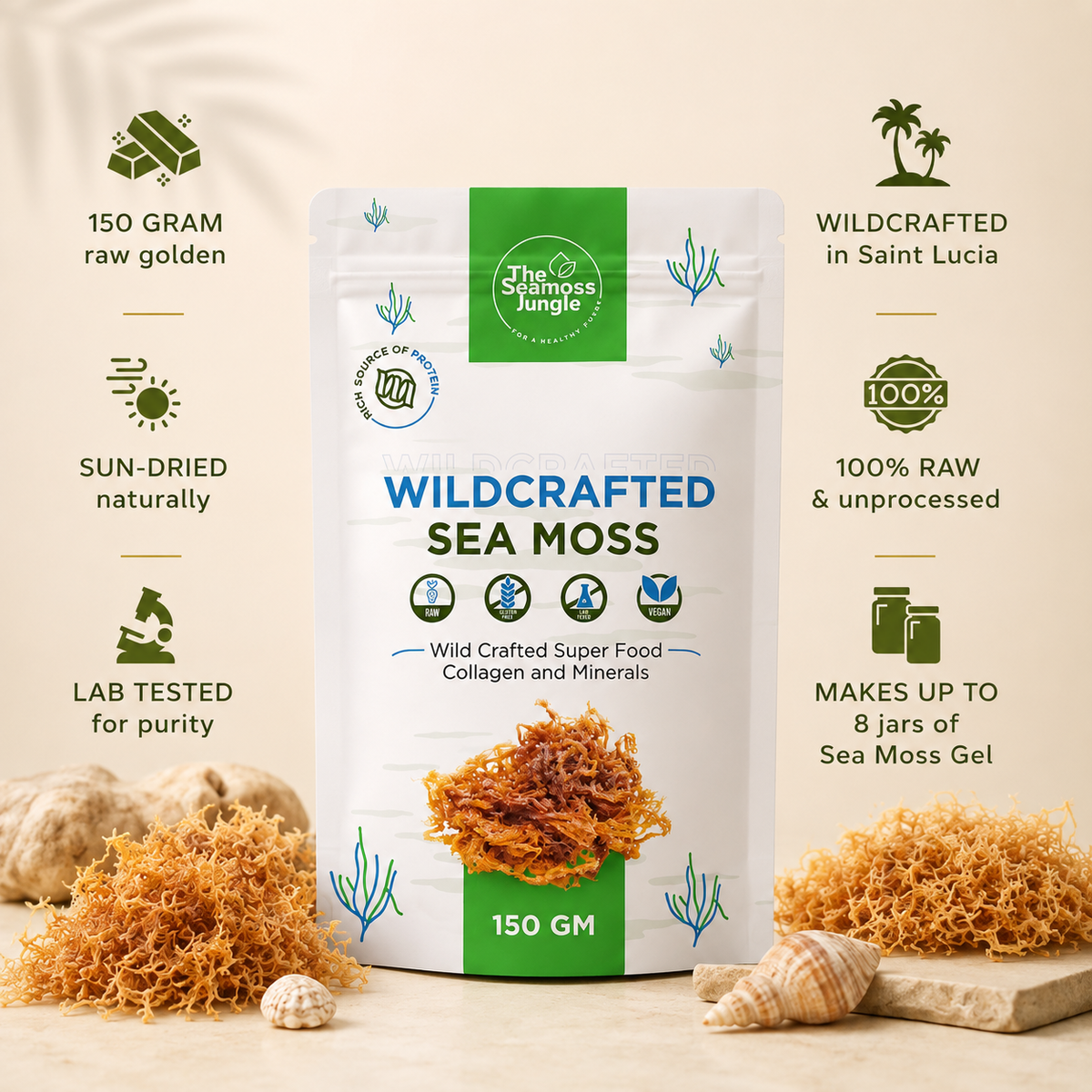 Wild-harvested Sea Moss - 150 Gram