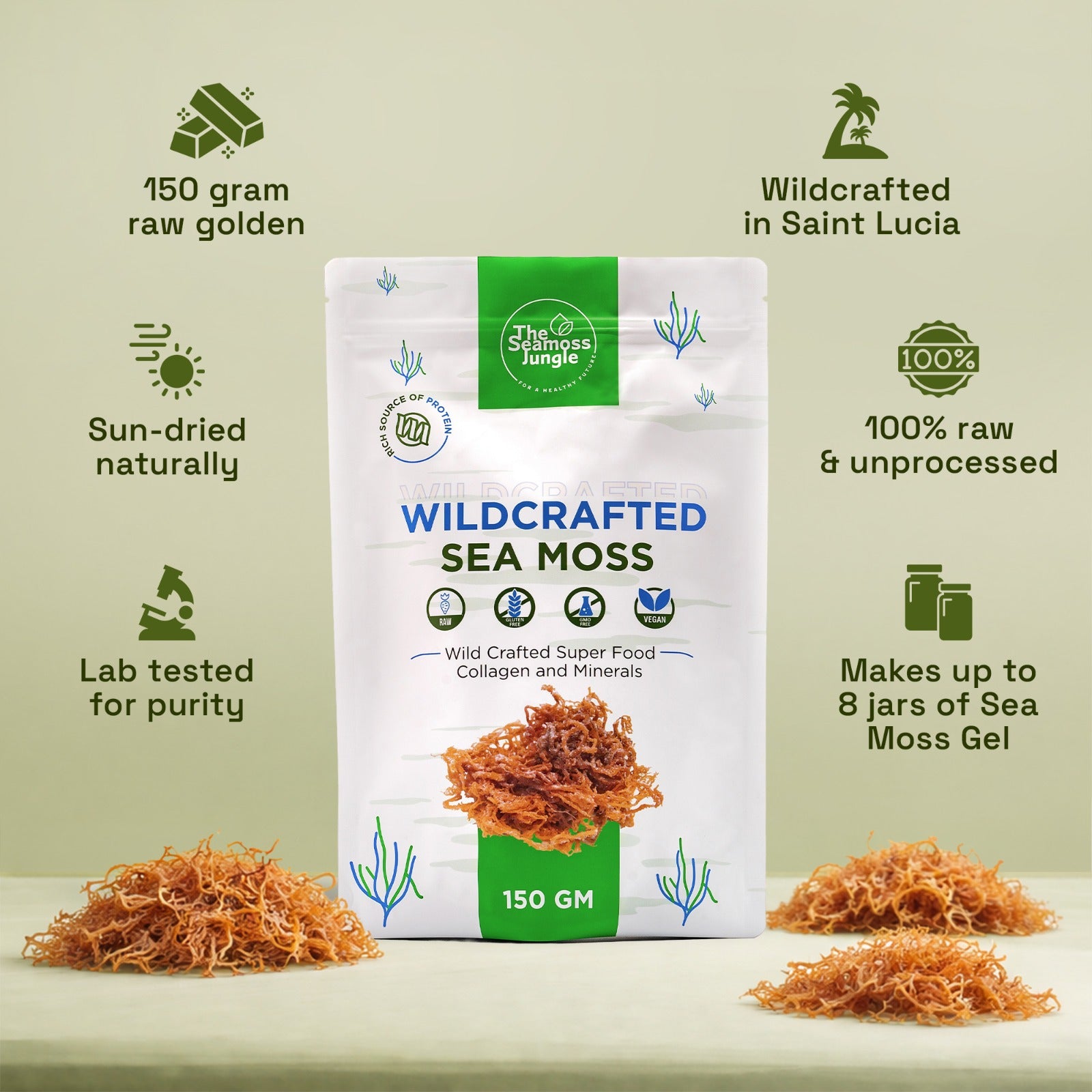 Wild-harvested Sea Moss - 150 Gram